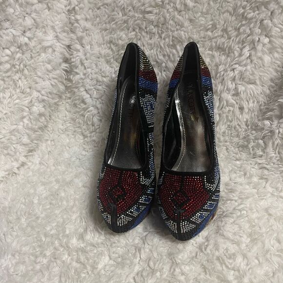 Mascotte Elegant Multicolor rhinestones Stiletto platform Heels SZ7.5 - Picture 2 of 8